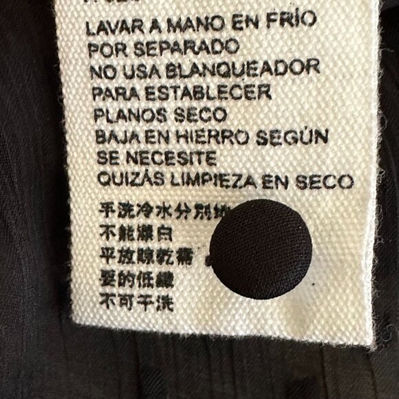 Cleobella‎ Swiss Dot Sheer Ruffled Long Sleeve Blouse XS Black Boho Goth Girly - Picture 10 of 11